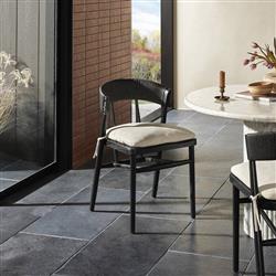 Tanner Updated Traditional Cream Performance Black Oak Dining Chair|