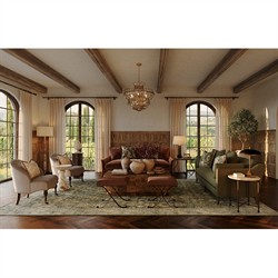 Alastair Modern Classic Beige Marble Round End Table|