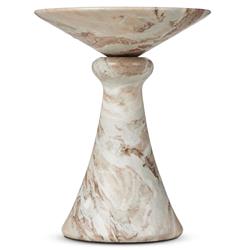 Alastair Modern Classic Beige Marble Round End Table|