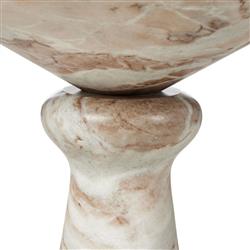 Alastair Modern Classic Beige Marble Round End Table|