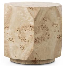 Daphne Modern Classic Light Brown Burl Wood End Table|