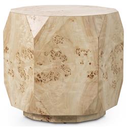 Daphne Modern Classic Light Brown Burl Wood End Table|