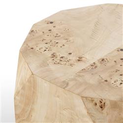 Daphne Modern Classic Light Brown Burl Wood End Table|