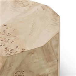 Daphne Modern Classic Light Brown Burl Wood End Table|