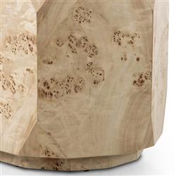 Daphne Modern Classic Light Brown Burl Wood End Table|
