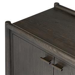 Genesis Rustic Lodge Black Oak Wood Sideboard|