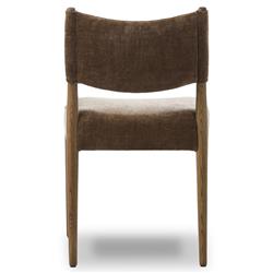 Odelia Modern Classic Brown Velvet Oak Wood Dining Chair|