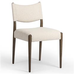 Odelia Modern Classic Cream Performance Brown Wood Dining Chair|