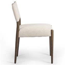 Odelia Modern Classic Cream Performance Brown Wood Dining Chair|