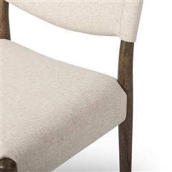 Odelia Modern Classic Cream Performance Brown Wood Dining Chair|