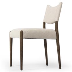 Odelia Modern Classic Cream Performance Brown Wood Dining Chair|