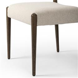 Odelia Modern Classic Cream Performance Brown Wood Dining Chair|