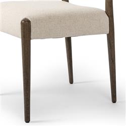 Odelia Modern Classic Cream Performance Brown Wood Dining Chair|