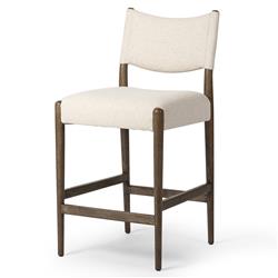 Odelia Modern Classic Cream Performance Brown Wood Counter Stool|