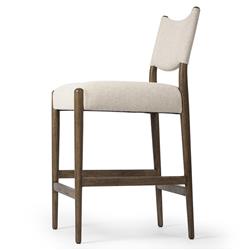 Odelia Modern Classic Cream Performance Brown Wood Counter Stool|
