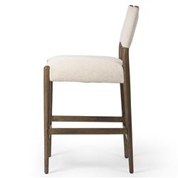 Odelia Modern Classic Cream Performance Brown Wood Counter Stool|