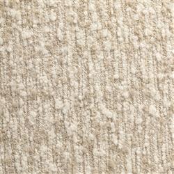 Leith Modern Classic Cream Boucle Brown Wood Round Stool|