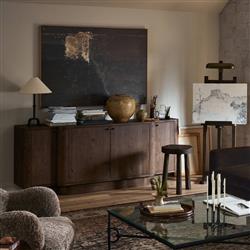 Caleb Rustic Lodge Brown Oak Media Console - 85"|