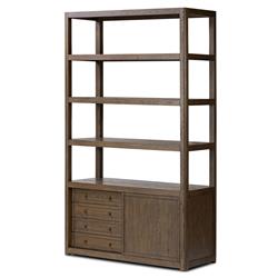 Zack Rustic Lodge Brown Oak Wood Bookcase|