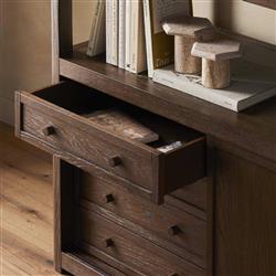 Zack Rustic Lodge Brown Oak Wood Bookcase|