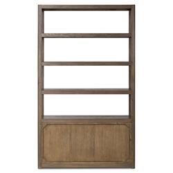 Zack Rustic Lodge Brown Oak Wood Bookcase|