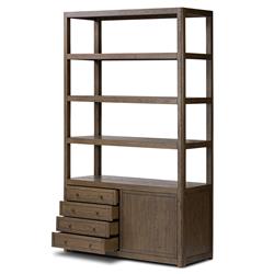 Zack Rustic Lodge Brown Oak Wood Bookcase|