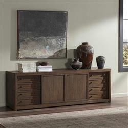 Zack Rustic Lodge Brown Oak Wood Media Console - 78"|