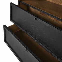 Clarence Rustic Lodge Black Oak Bookcase|