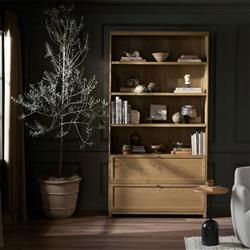 Clarence Rustic Lodge Brown Oak Bookcase|