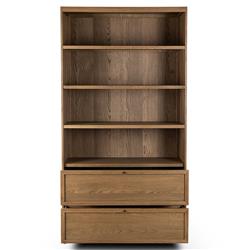Clarence Rustic Lodge Brown Oak Bookcase|