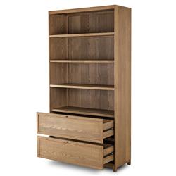 Clarence Rustic Lodge Brown Oak Bookcase|