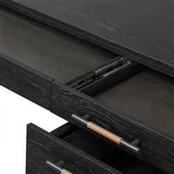 Matthew Modern Classic Black Oak Wood Desk|