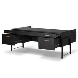 Matthew Modern Classic Black Oak Wood Desk|