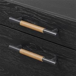 Matthew Modern Classic Black Oak Wood Desk|