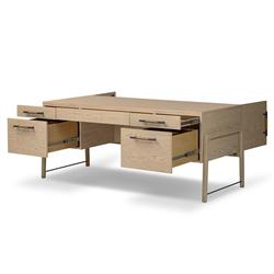 Matthew Modern Classic Brown Oak Wood Desk|