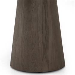 Skylar French White Marble Grey Oak Wood Round Pedestal Dining Table - 42"W|