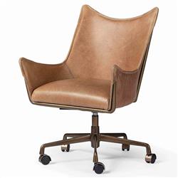 Robin Modern Classic Brown Leather Office Chair|