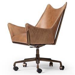 Robin Modern Classic Brown Leather Office Chair|