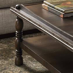 Farrah French Country Dark Brown Oak Square Coffee Table|