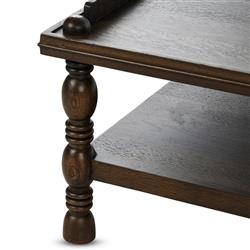 Farrah French Country Dark Brown Oak Square Coffee Table|