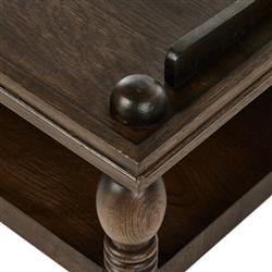 Farrah French Country Dark Brown Oak Square Coffee Table|