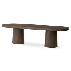 Amaryllis Rustic Lodge Brown Oak Oval Dining Table - 108