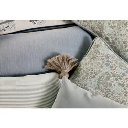 Jules Modern Blue Velvet Indoor Outdoor Tassel Throw Pillow - 20x20|