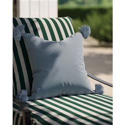 Jules Modern Blue Velvet Indoor Outdoor Tassel Throw Pillow - 20x20|