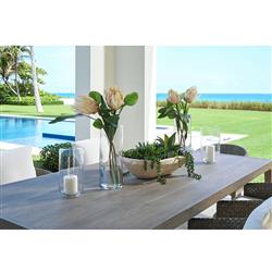 Mavis Coastal Beach Grey Aluminum Rectangular Outdoor Dining Table - 88"|