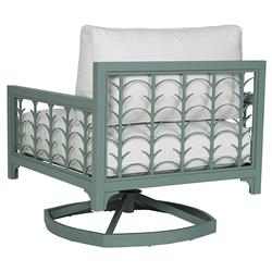 Tracey French Country White Sunbrella Green Aluminum Outdoor Swivel Rocker Chair|