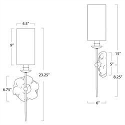 Domonique French Country Antique Gold Wallchiere Single Sconce|