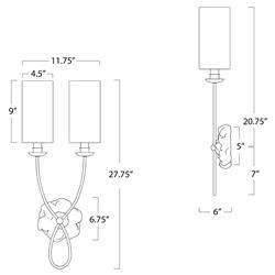 Domonique French Country Antique Gold Wallchiere Double Sconce|