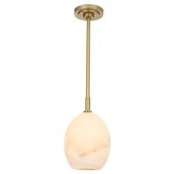 Artemis Modern Glass Shade Natural Brass Single Pendant|