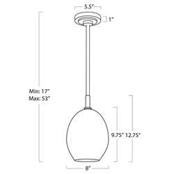 Artemis Modern Glass Shade Oil Rubbed Bronze Single Pendant|